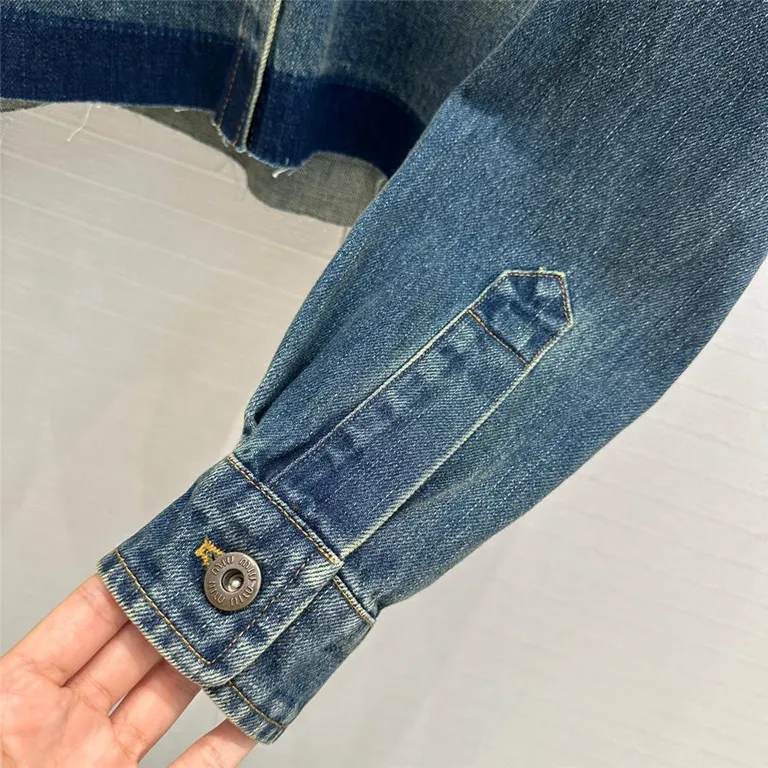 Miumiu color-block washed denim shirt